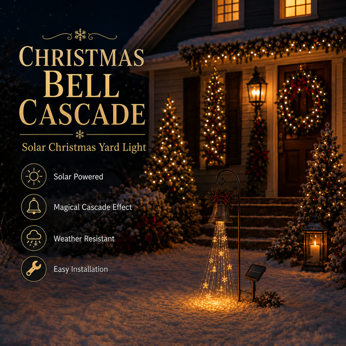 🎄🔥Christmas Bell Cascade Solar Yard Light🔔