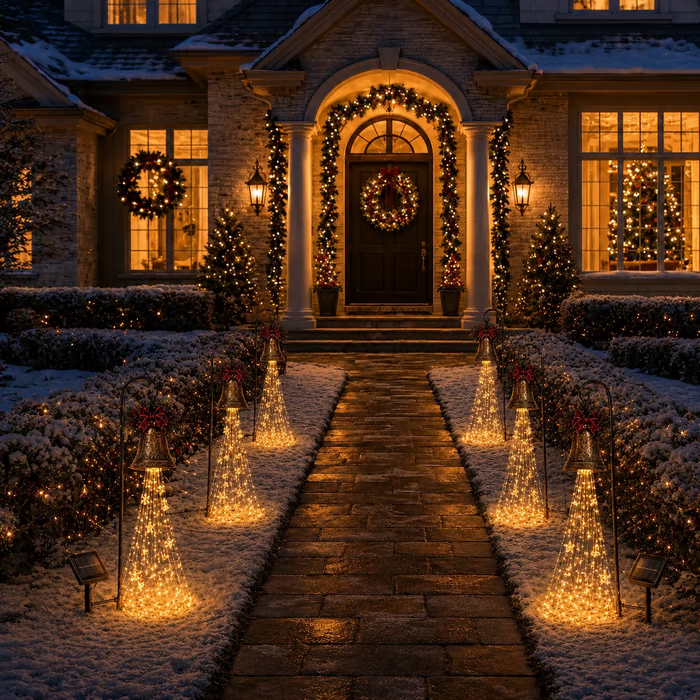 🎄🔥Christmas Bell Cascade Solar Yard Light🔔