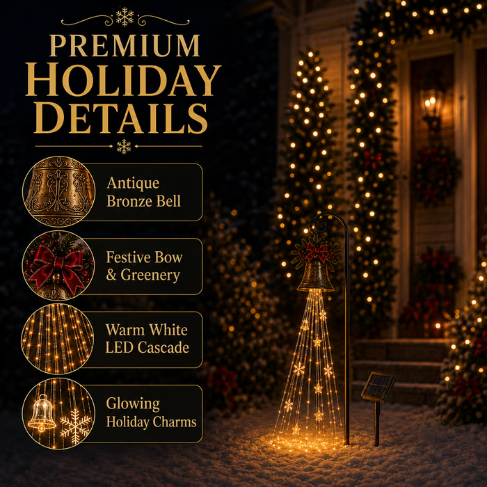 🎄🔥Christmas Bell Cascade Solar Yard Light🔔