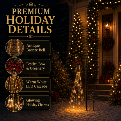 🎄🔥Christmas Bell Cascade Solar Yard Light🔔