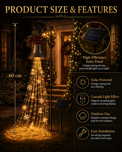 🎄🔥Christmas Bell Cascade Solar Yard Light🔔