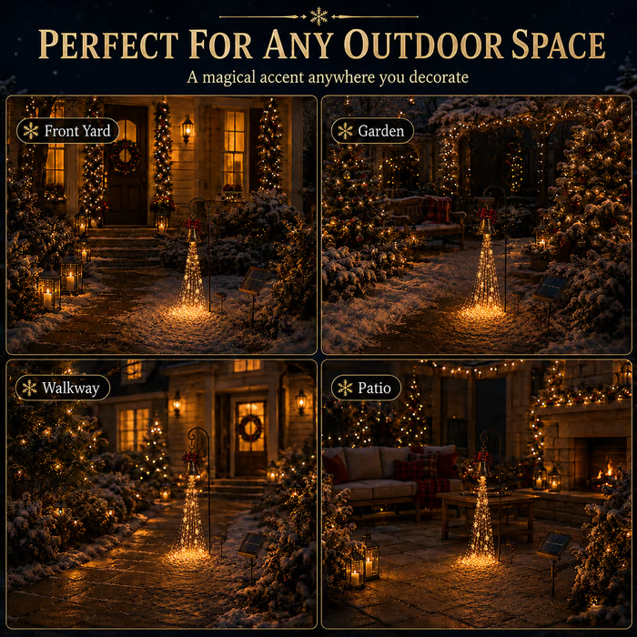 🎄🔥Christmas Bell Cascade Solar Yard Light🔔