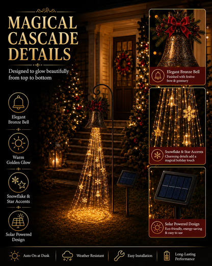 🎄🔥Christmas Bell Cascade Solar Yard Light🔔